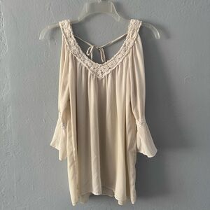 Chic Cream Lace Women's Blouse